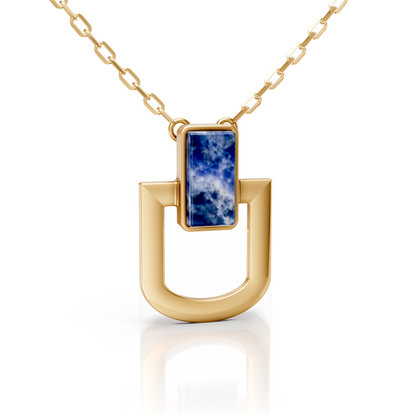 Colar Elos - Sodalita | Semijoia Banhada a Ouro 18K