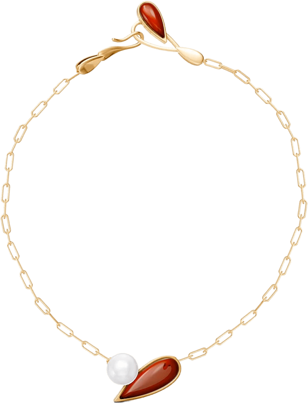Colar União com Ágata Vermelha banhado a ouro 18k – semijoia autoral com pedra natural – Coleção Formas de Amar Aimer Joias