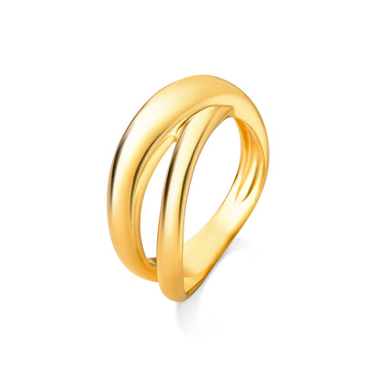  Anel Encontro em Banho de Ouro 18K para celebrar a beleza da união e o poder do essencial. 