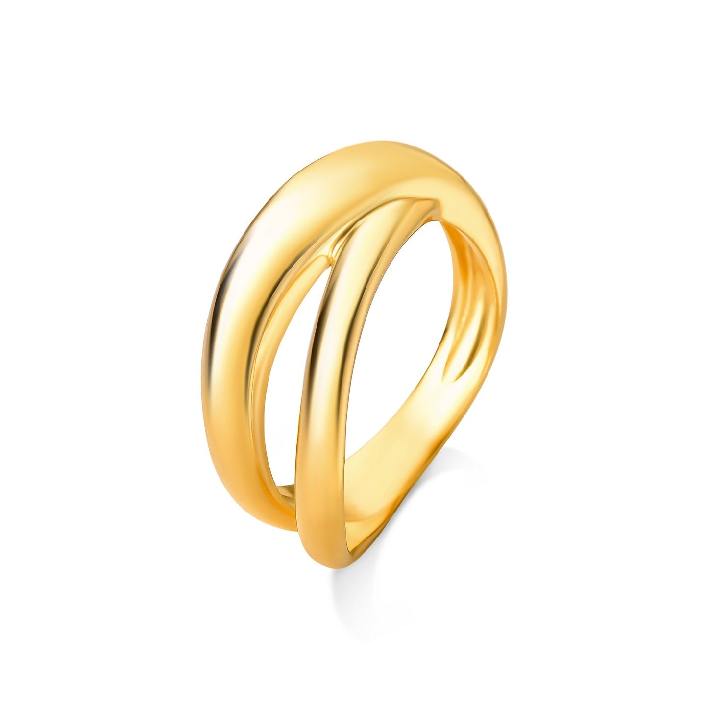  Anel Encontro em Banho de Ouro 18K para celebrar a beleza da união e o poder do essencial. 