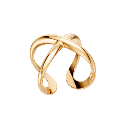 Anel Aurora — Infinito, semijoia banhada a ouro 18k, coleção Supernova, Aimer Joias