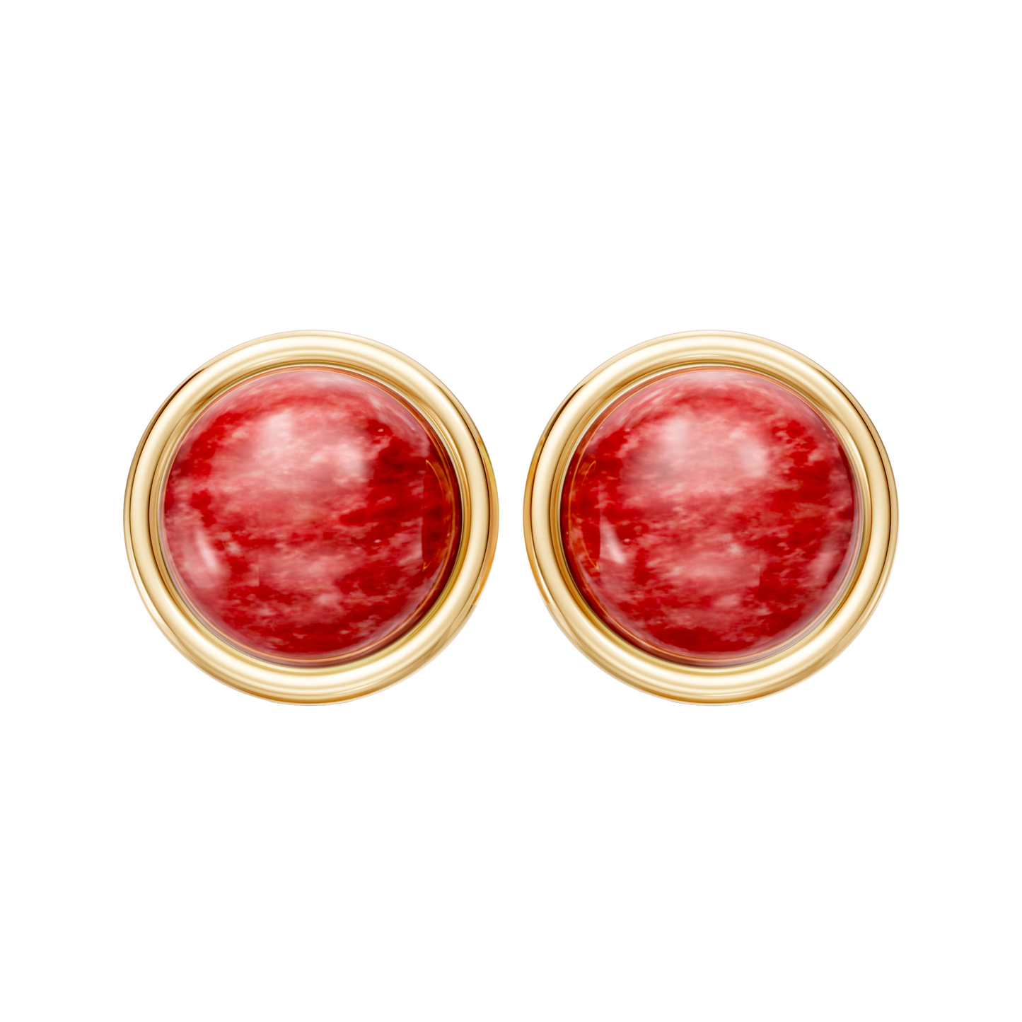 Brinco Aurora — Feldspato Vermelho, semijoia banhada a ouro 18k, coleção Supernova, Aimer Joias