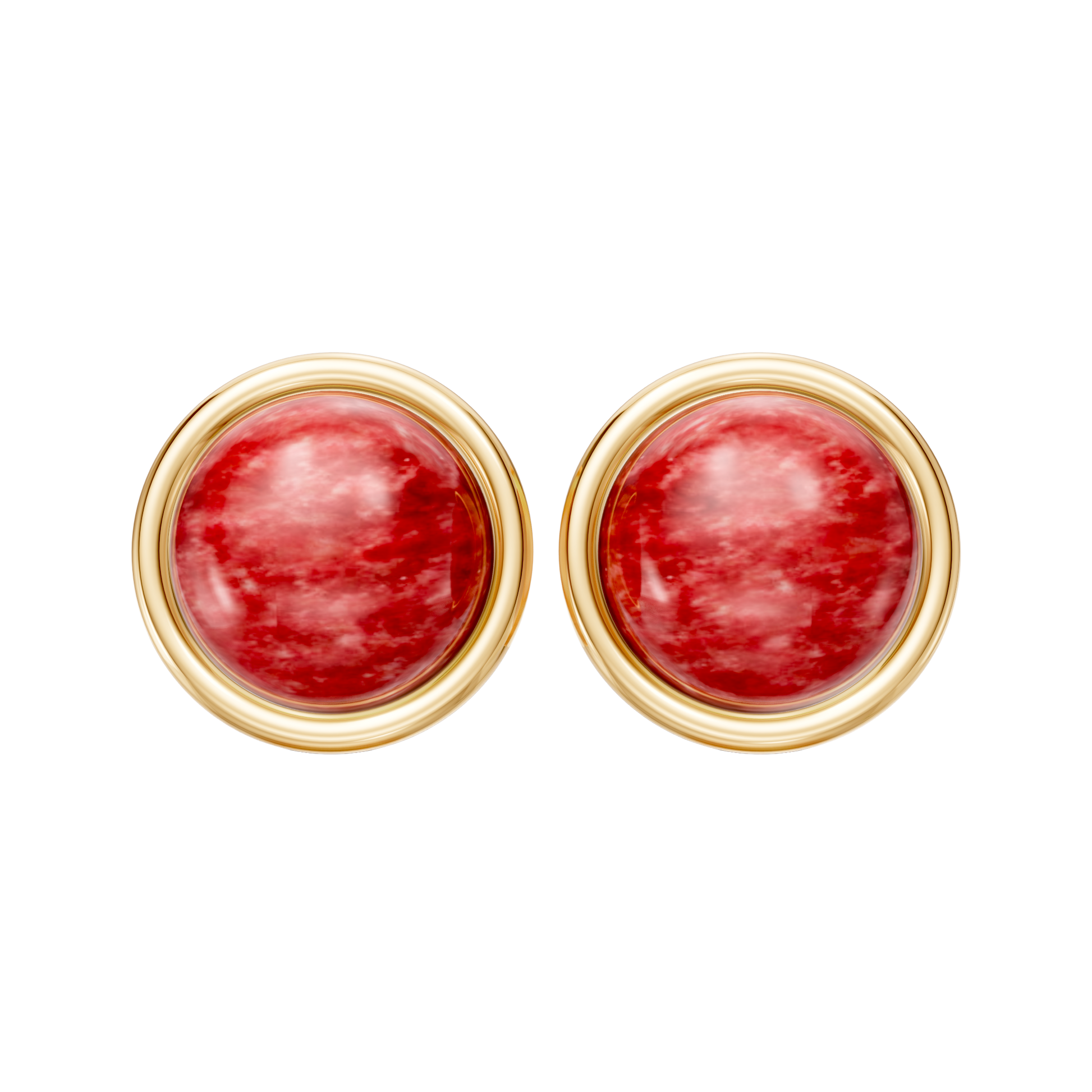 Brinco Aurora — Feldspato Vermelho, semijoia banhada a ouro 18k, coleção Supernova, Aimer Joias