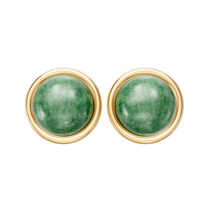 Brinco Aurora — Quartzo Verde, semijoia banhada a ouro 18k, coleção Supernova, Aimer Joias