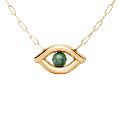 Colar Despertar — Quartzo Verde, semijoia banhada a ouro 18k, coleção Supernova, Aimer Joias