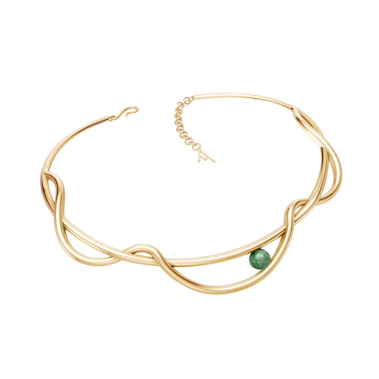Colar Choker Aurora — Quartzo Verde, semijoia banhada a ouro 18k, coleção Supernova, Aimer Joias