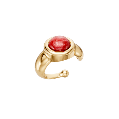 Ear Hook Supernova — Feldspato Vermelho, semijoia banhada a ouro 18k, coleção Supernova, Aimer Joias