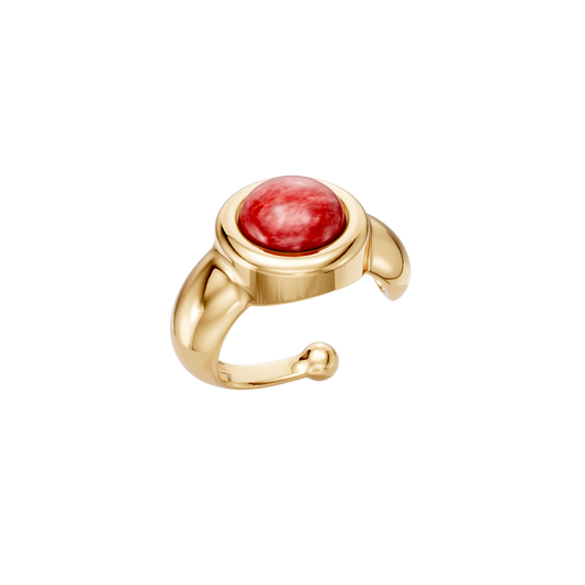 Ear Hook Supernova — Feldspato Vermelho, semijoia banhada a ouro 18k, coleção Supernova, Aimer Joias
