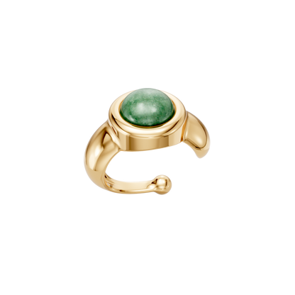 Ear Hook Supernova — Quartzo Verde, semijoia banhada a ouro 18k, coleção Supernova, Aimer Joias