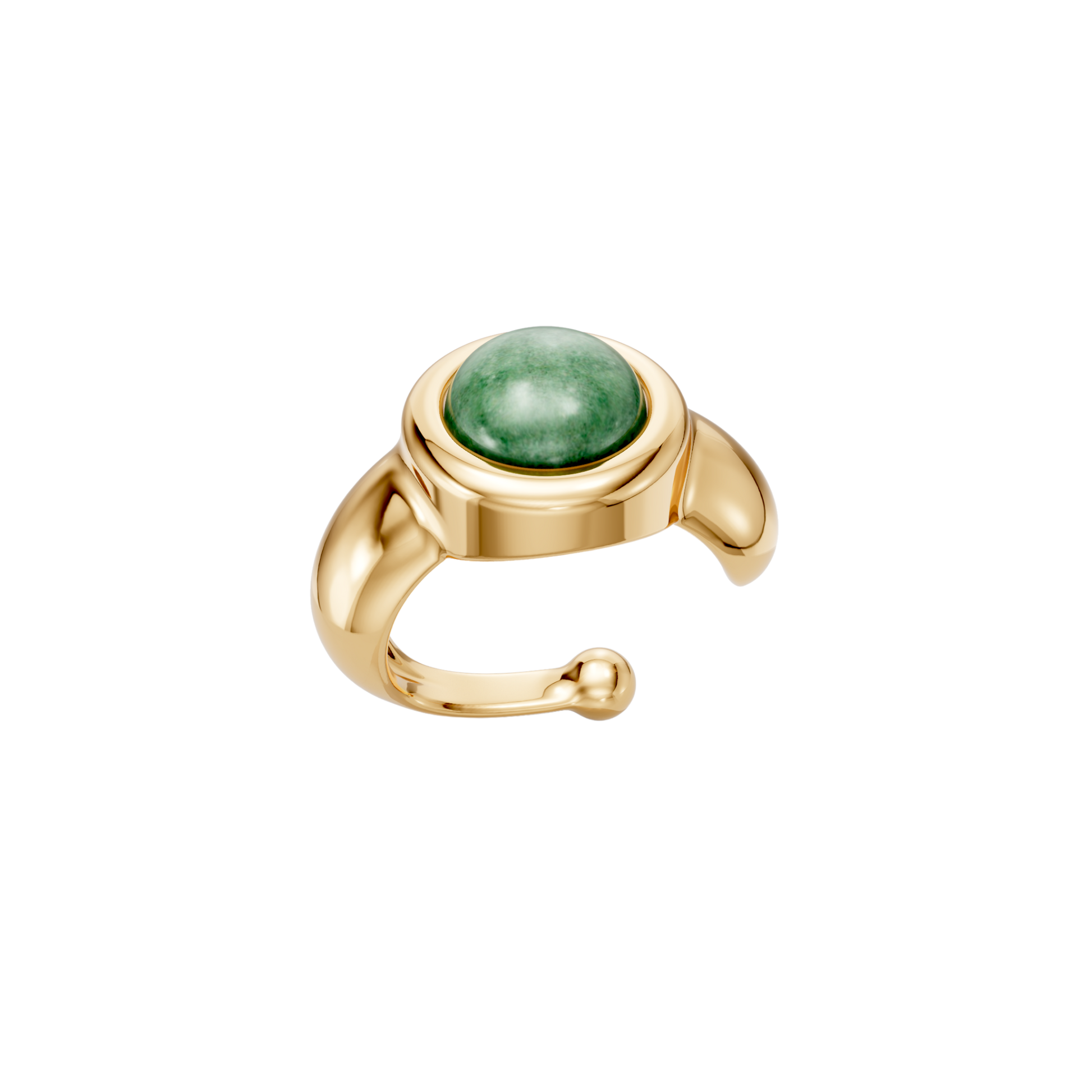 Ear Hook Supernova — Quartzo Verde, semijoia banhada a ouro 18k, coleção Supernova, Aimer Joias