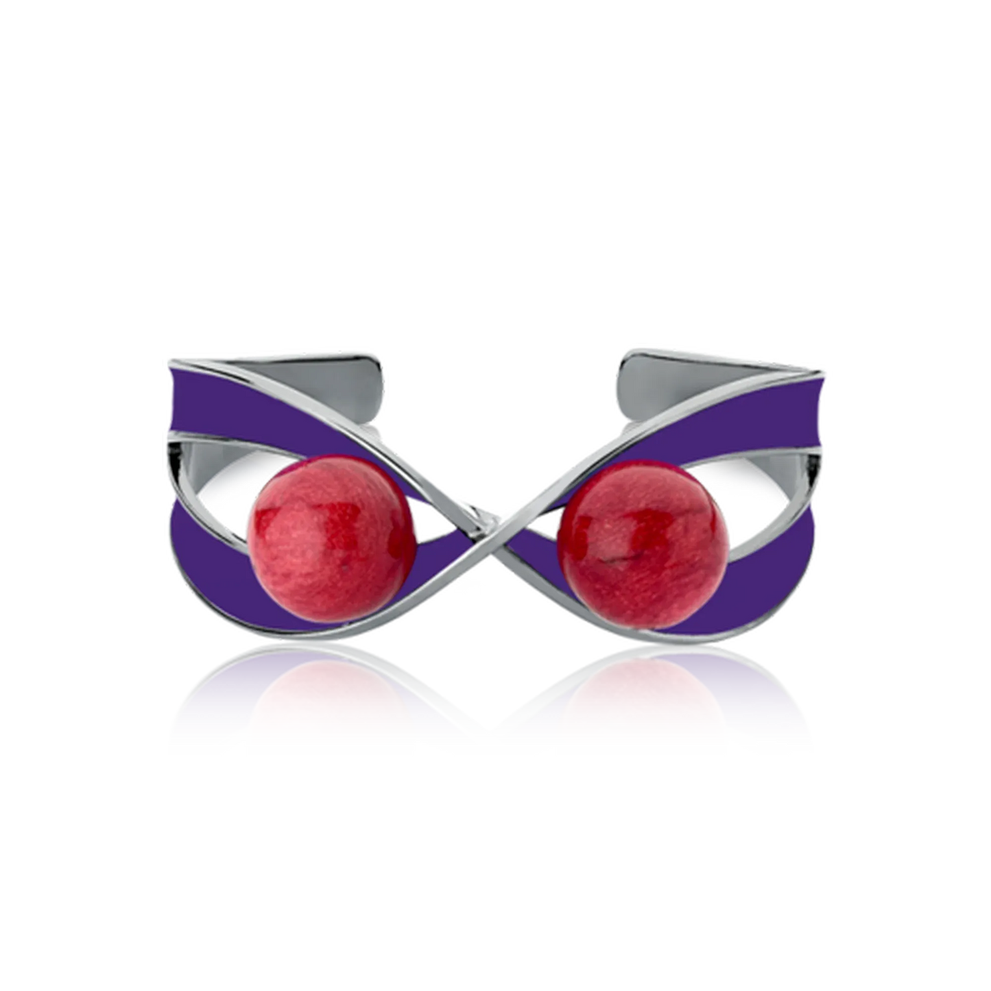 Bracelete Atração - Feldspato Vermelho / Esmaltado Roxo