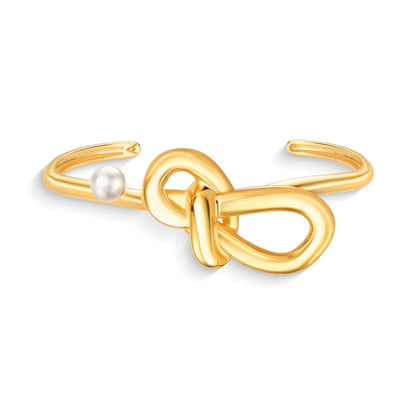 Bracelete Laços - Pérola e Banho de Ouro 18K - AIMER JOIAS