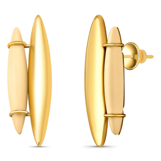 Brinco Ecoa - Resina Creme em Banho de Ouro 18k - AIMER