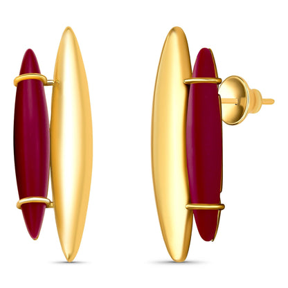 Brinco Ecoa - Resina Vinho em Banho de Ouro 18k - AIMER