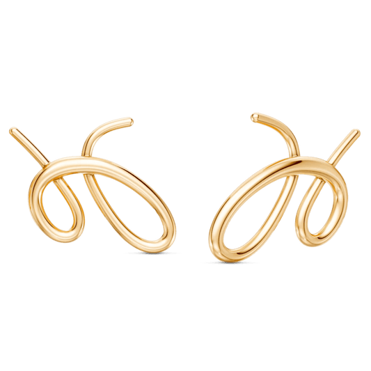 O Brinco Rabiscos em Banho de Ouro 18K traduz a magia do risco que se arrisca a ser algo, com formas orgânicas e minimalistas. Este brinco celebra a beleza do gesto livre e expressivo, sendo uma peça discreta, mas que carrega movimento e significado. É a essência da Coleção Entre o Traço e a Forma.