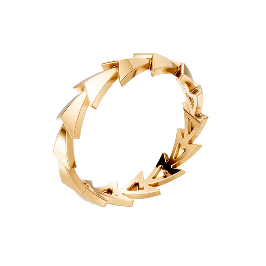Anel Flecha banhado a ouro 18k – anel semijoia autoral design geométrico exclusivo – Coleção Formas de Amar Aimer Joias