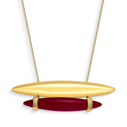 Use o Colar Ecoa com Resina Vinho e Banho de Ouro 18k para atrair força e inteligência emocional - AIMER