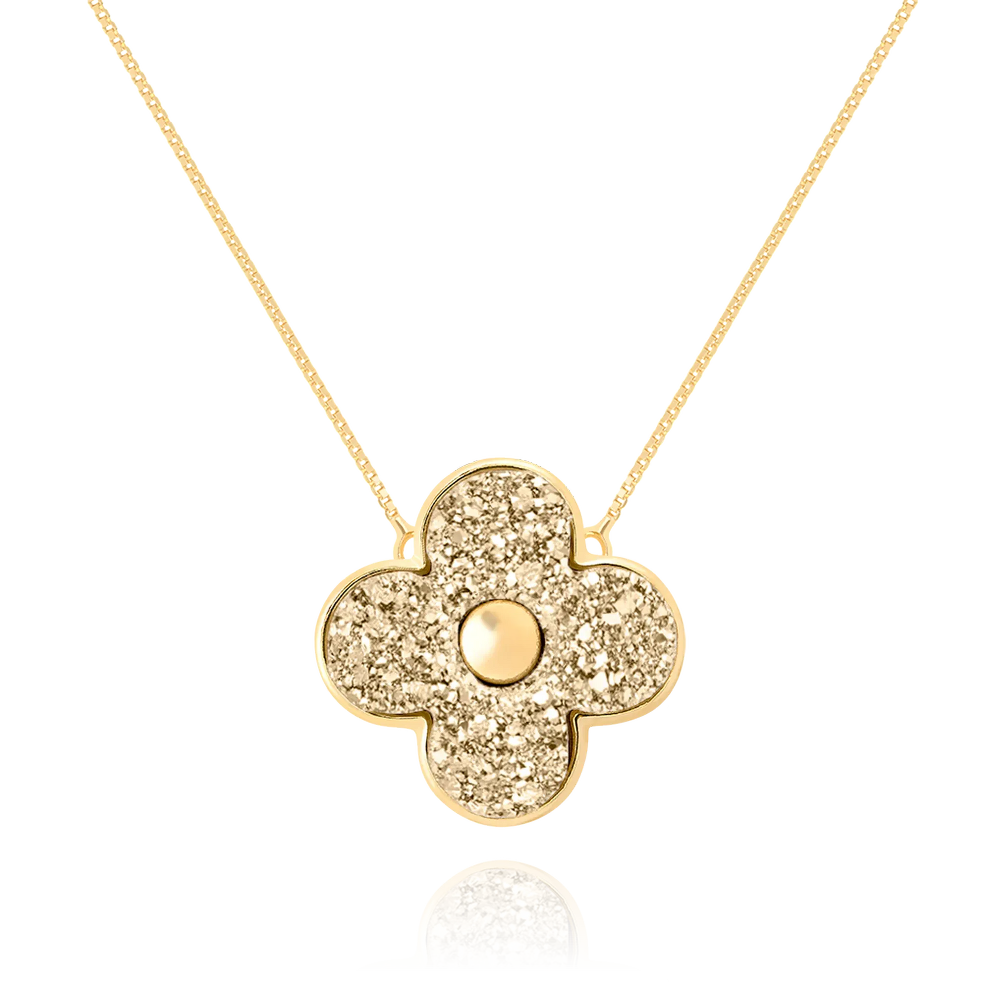 Colar Radiante - Drusa Ouro