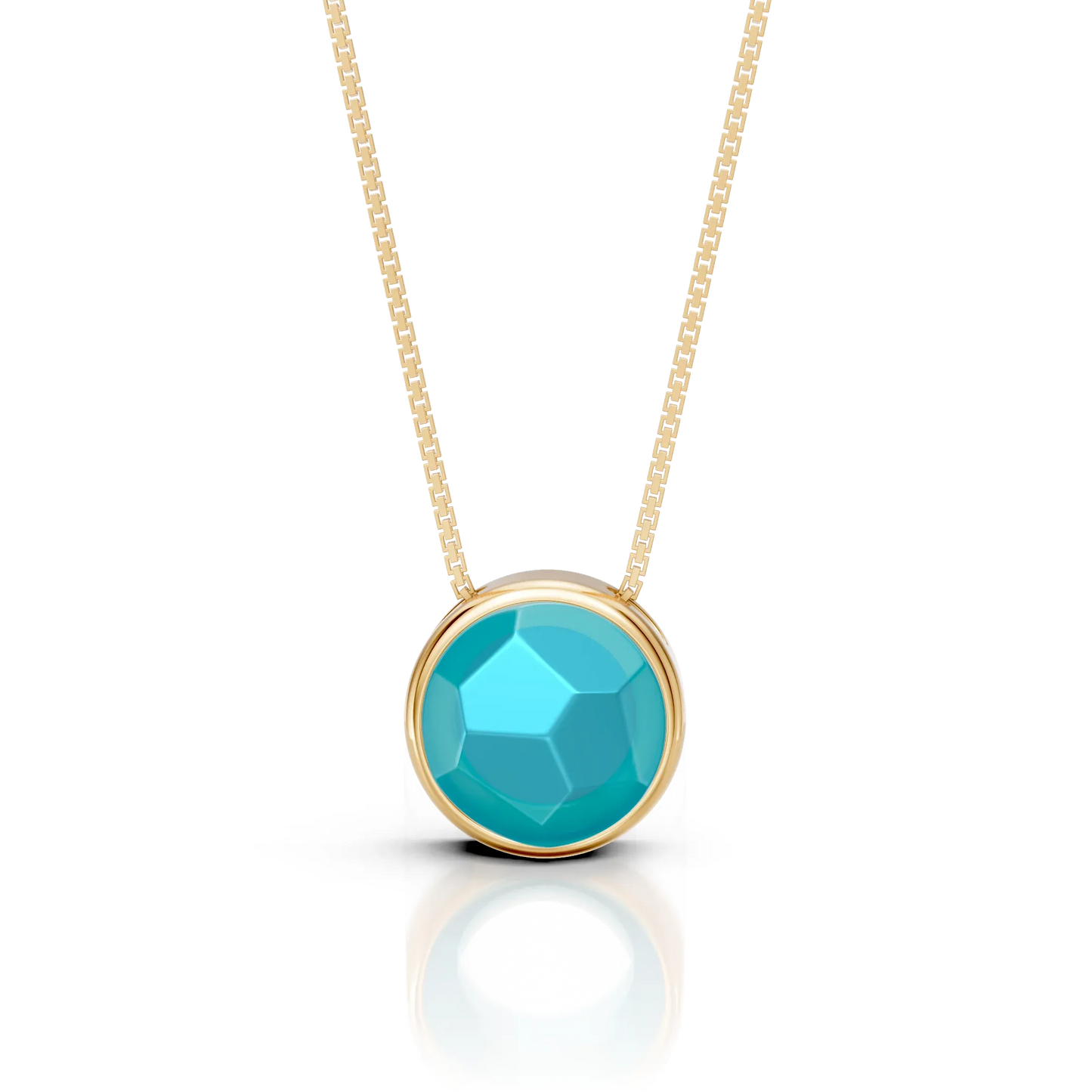 Colar Classic - Ágata Azul Céu — Ouro 18K | Aimer Joias | semijoia feminina pedra natural
