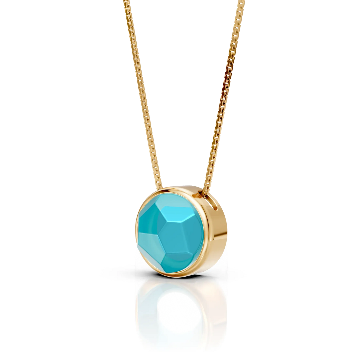 Colar Classic - Ágata Azul Céu — Ouro 18K | Aimer Joias | semijoia feminina pedra natural