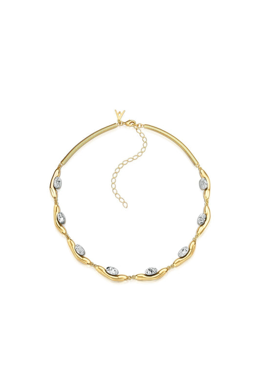 Colar Ciclo com Drusa Platina em Banho de Ouro 18K para iluminar, energizar e adicionar um toque de sofisticação ao seu dia.