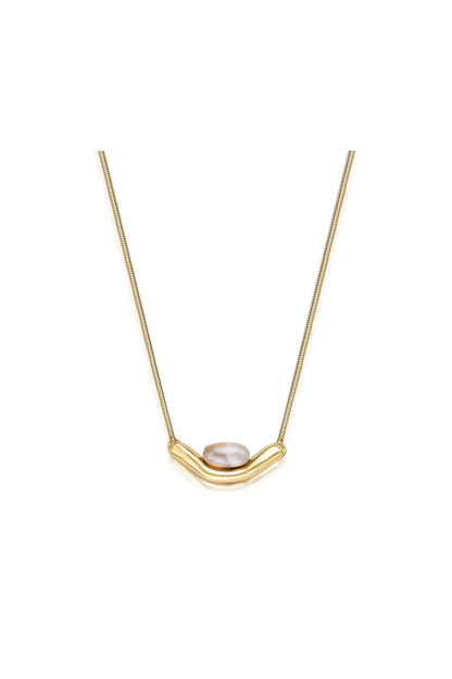 Colar Sentir com Ágata Cinza Listrada em Banho de Ouro 18K para atrair harmonia, proteção e clareza para a sua jornada.