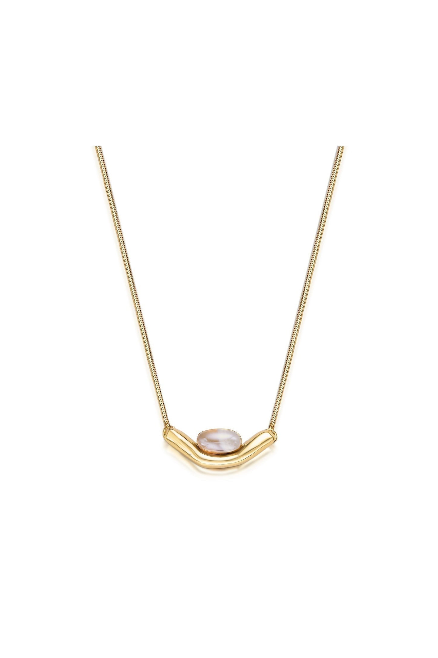 Colar Sentir com Ágata Cinza Listrada em Banho de Ouro 18K para atrair harmonia, proteção e clareza para a sua jornada.