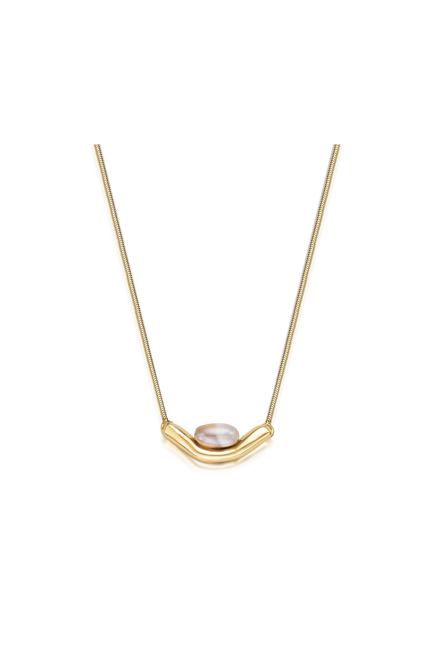 Colar Sentir com Ágata Cinza Listrada em Banho de Ouro 18K para atrair harmonia, proteção e clareza para a sua jornada.