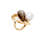 Anel Envolver com Olho de Tigre, banhado a ouro 18k