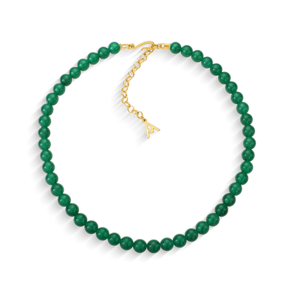 Colar Esferas - Ágata Verde