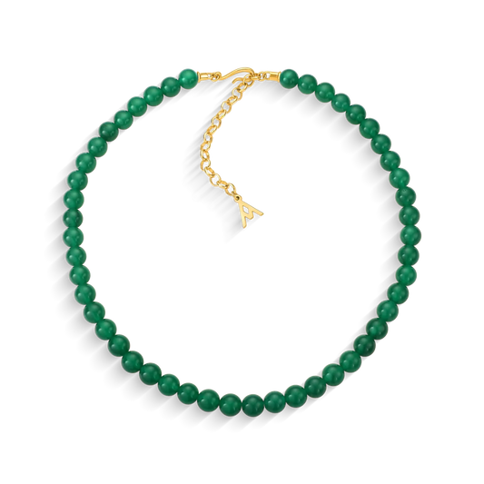 Colar Esferas - Ágata Verde