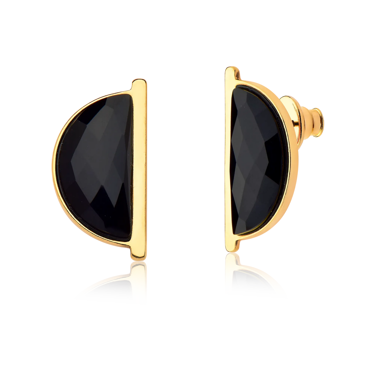 Brinco Escudo - Obsidiana Negra