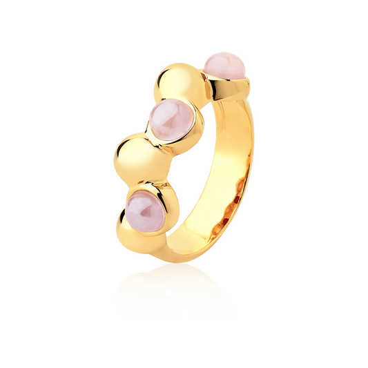 Aliança Ball com Ametista em Banho de Ouro 18K