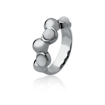 Aliança Ball com Dolomita em Banho de Ródio Negro