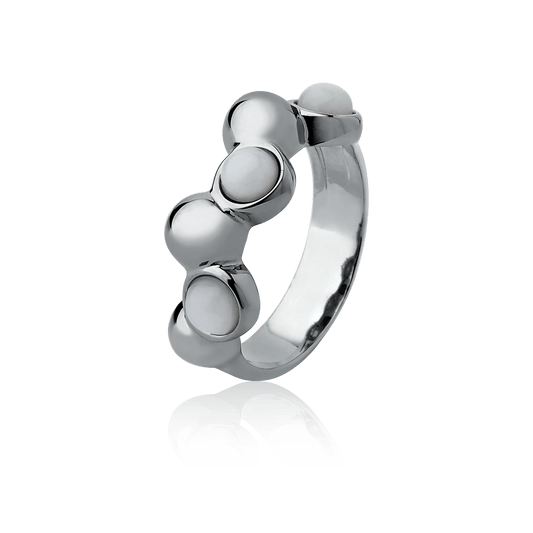 Aliança Ball com Dolomita em Banho de Ródio Negro