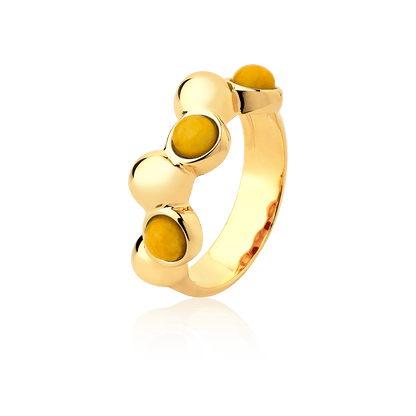 Aliança Ball - Feldspato Amarelo Semijoias de luxo e design exclusivo