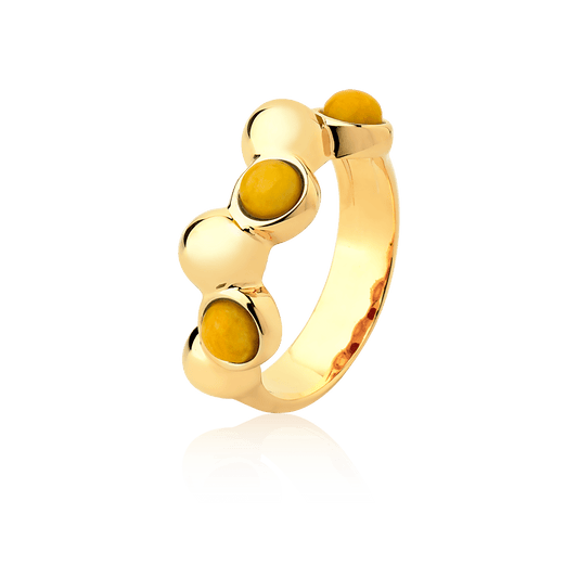 Aliança Ball - Feldspato Amarelo Semijoias de luxo e design exclusivo