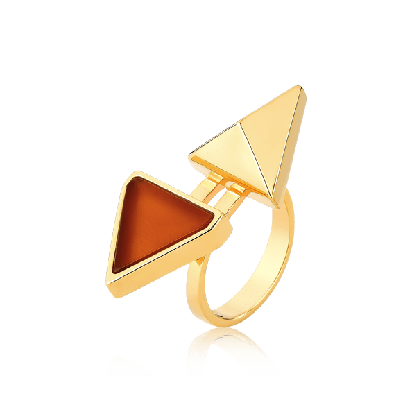 Anel Adversis - Ágata Vermelha Semijoias de luxo e design exclusivo