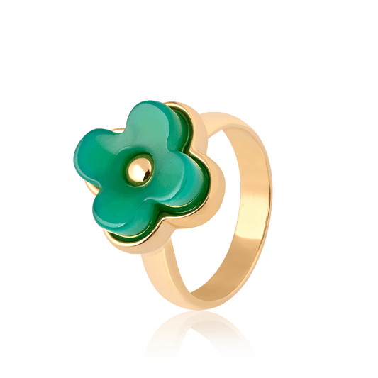 Anel Afeto - Ágata Verde Semijoias de luxo e design exclusivo