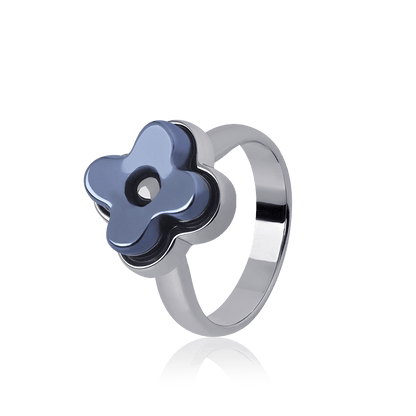 Anel Afeto - Obsidiana Negra Metalizada Semijoias de luxo e design exclusivo