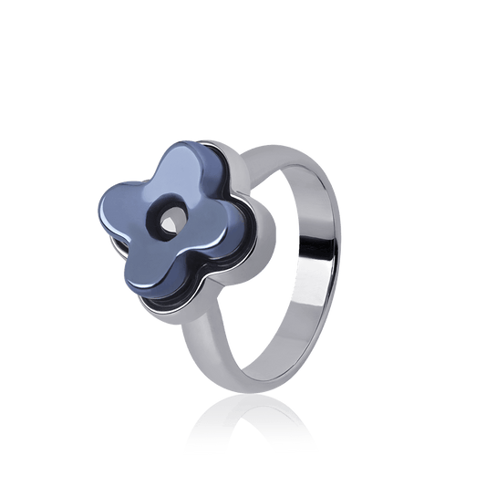 Anel Afeto - Obsidiana Negra Metalizada Semijoias de luxo e design exclusivo