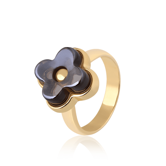 Anel Afeto - Quartzo Fumê Perolizado Semijoias de luxo e design exclusivo