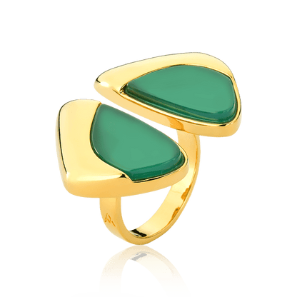 Anel Ailes - Ágata Verde Chapa Anel