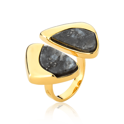 Anel Ailes - Labradorita Chapa Semijoias de luxo e design exclusivo