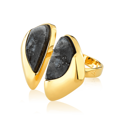 Anel Ailes - Labradorita Chapa Semijoias de luxo e design exclusivo