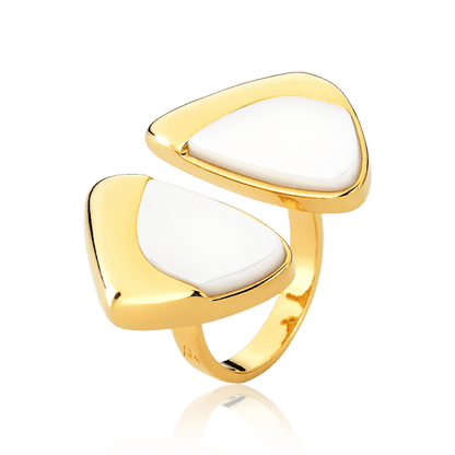 Anel Ailes - Porcelana Branca Semijoias de luxo e design exclusivo