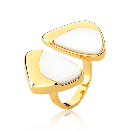 Anel Ailes - Porcelana Branca Semijoias de luxo e design exclusivo