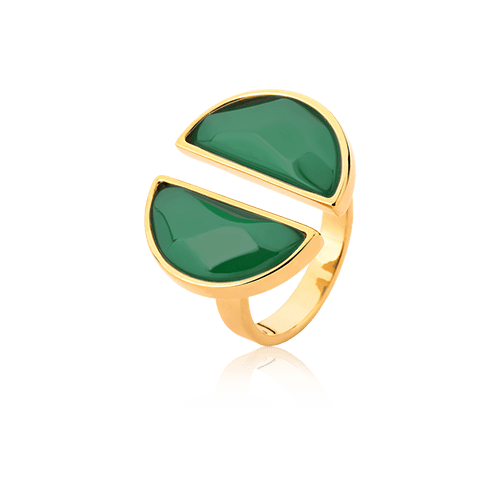 Anel Arco - Ágata Verde Semijoias de luxo e design exclusivo