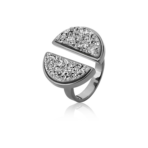 Anel Arco - Drusa Platina Semijoias de luxo e design exclusivo