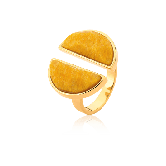 Anel Arco - Feldspato Amarelo Semijoias de luxo e design exclusivo